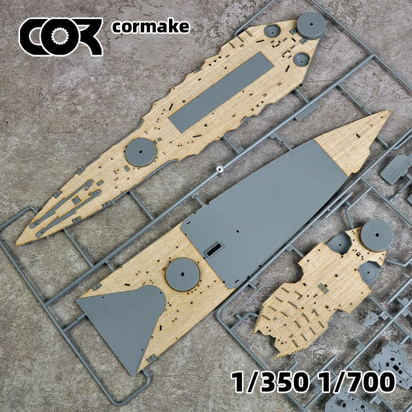 Model Upgrade Parts Laser Cut Wooden Deck Sheet with Self-Adhesive Anchor Chain for Fujimi IJN Ise 42152 60002 1/350 1/700