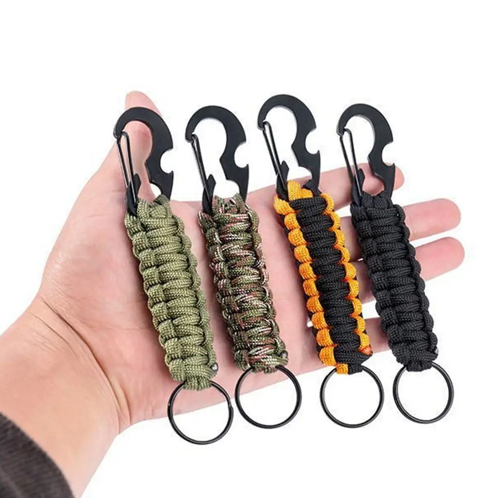

Hiking Carabiner Hook Cord Outdoor Tools Climb Keychain Umbrella Rope Keychain Bottle Opener Key Chain Bottle Opener Keyring