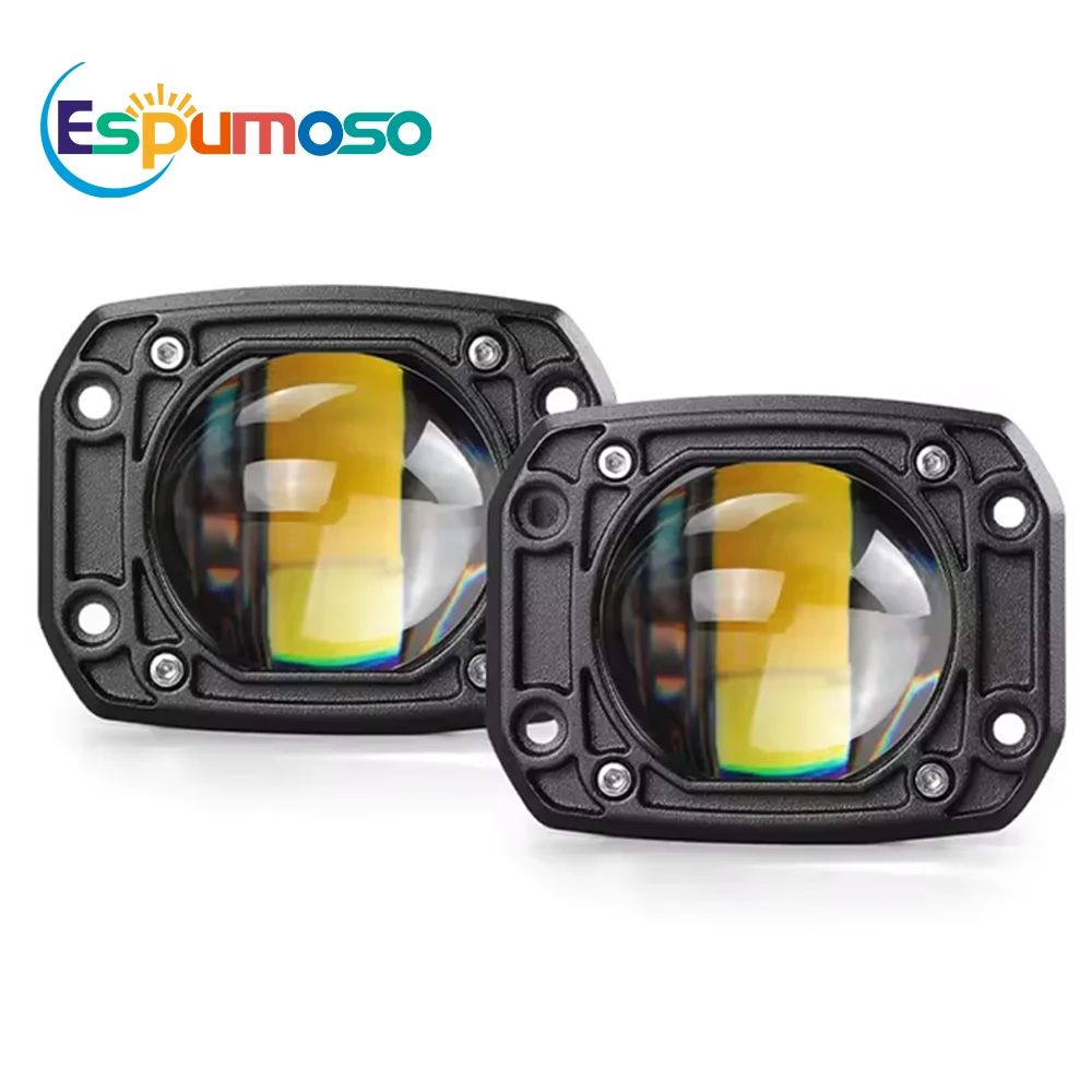 For Jeep Wrangler Off Road 4x4 Car DRL Lights LED 6000K/3500K Fog Lens Motorcycle Spotlight Flood Spot Day Running Lamps