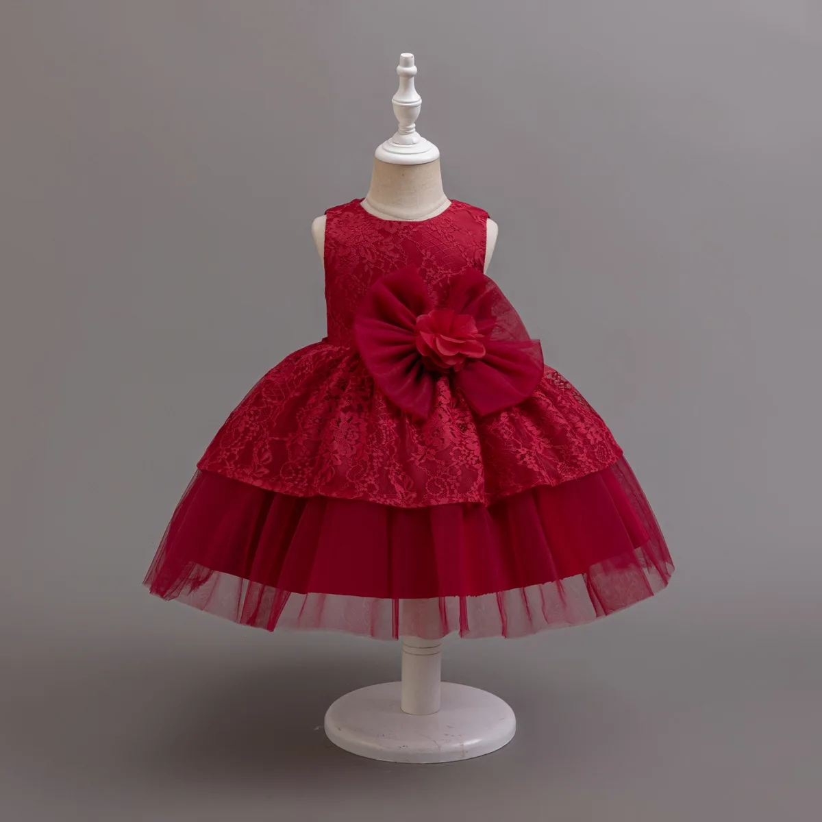 Hetiso 3D Flower Baby Dresses New Year Clothes Princess Tutu Prom 1 Year Birthday Girl Outfit Embroidery Lace Wear 1-6T