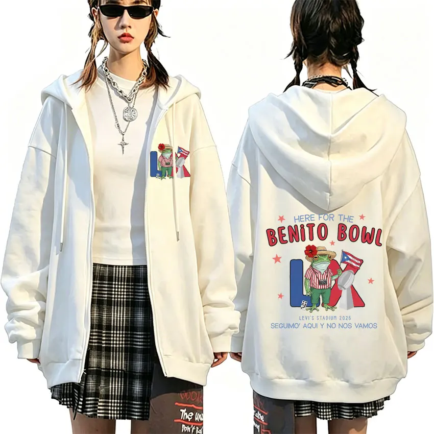 

Rapper Bad Bunny Debi Tirar Mas Fotos DTMF Zipper Hoodie Men Women Hip Hop Fashion Zip Up Jacket Male Vintage Oversized Hoodies