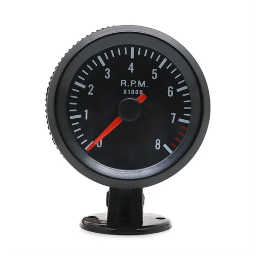 Imagen 2 del producto Medidor de coche de 2 "", 52mm, tacómetro, calibre de RPM, 0-8000RPM, carcasa negra analógica con LED blanco para coche de gasolina de 1-8 cilindros