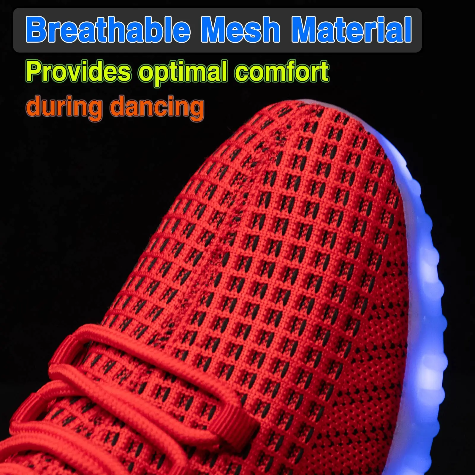 Tägliche Freizeitschuhe für Herren, Schuhe mit schillernden Lichtern, atmungsaktive Mesh-Laufschuhe, weiche und bequeme Herrenschuhe – Detail 23