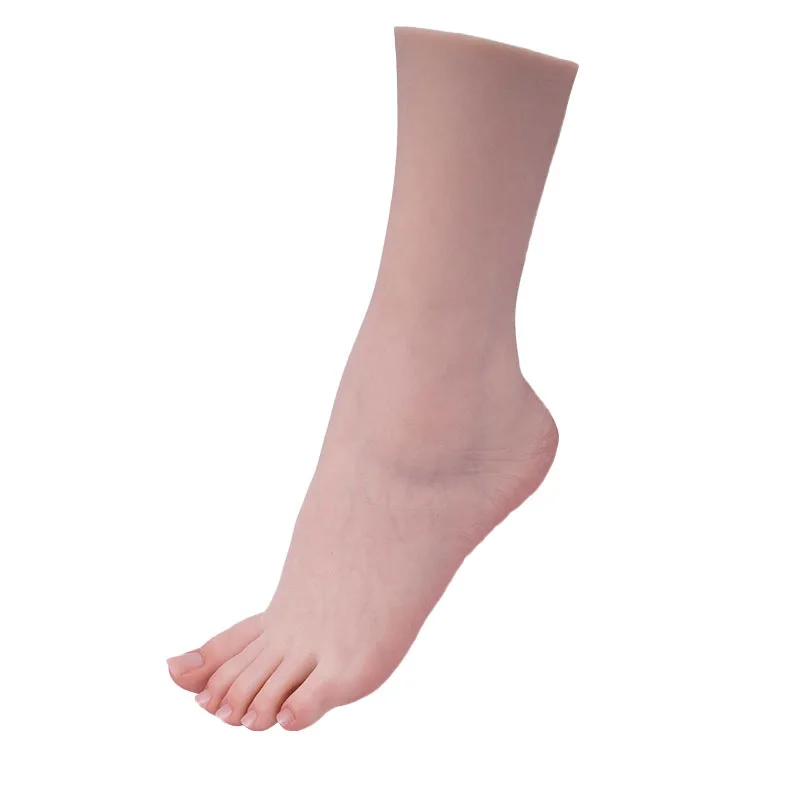 Modello di piede in silicone femminile Gamba realistica Unghie finte Arte Piedi fetish artificiali per scarpe Espositore per gioielli Puntelli Calze Nuovo Z3501