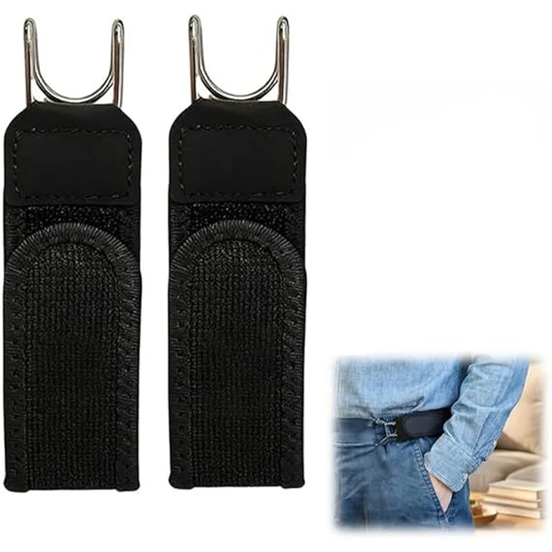 Buckle‑Free Tactical Elastic Belt, Creative Metal Hook Adjustable Invisible Lazy Man Waist Belt for Men Women Jeans Pants
