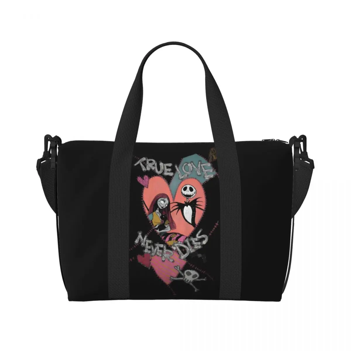 

Изготовленная на заказ большая сумка Jack Skellington, женская большая вместительная спортивная пляжная дорожная сумка