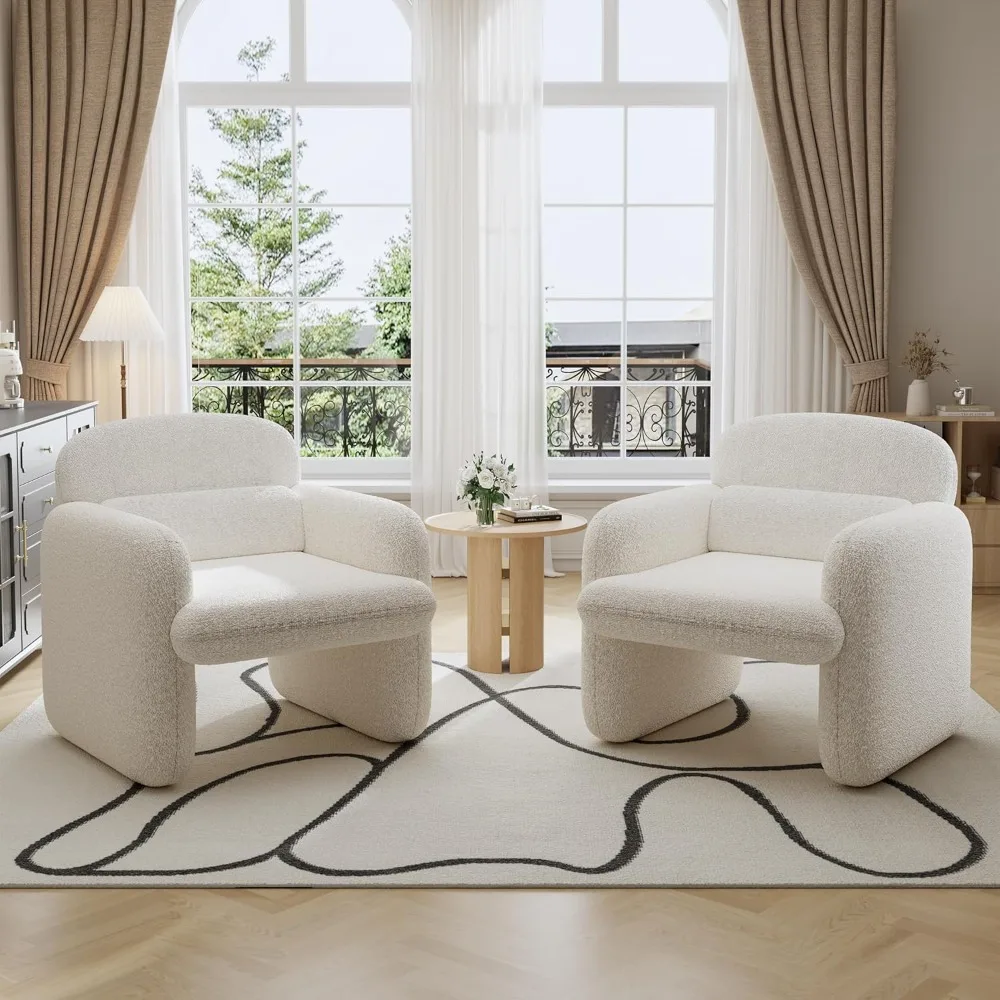 

30.5" Accent Chair Set of 2, Modern Chenille Fabric Armchair for Living Room, Comfy Upholstered Reading Accent Chair