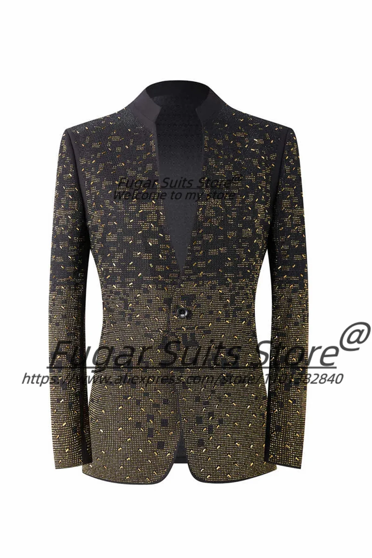 

Luxurious Beaded Groom Wedding Tuxedos Customized Slim Fit Luxuly Men Suits 2 Pcs Sets Male Party Blazers Elegant Costume Homme