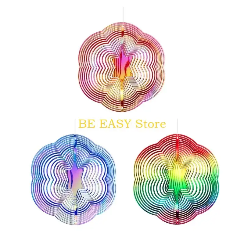 E28F Garden Display Accent Set with Reflective Hanging 3pcs Hanging Wind Whirlwinds