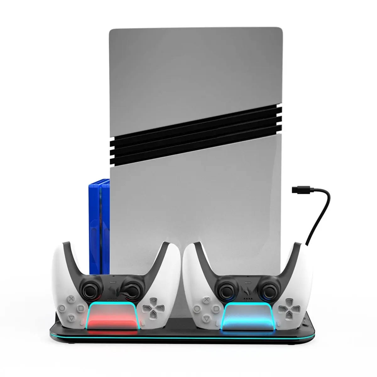 ★▲ Vertical Cooling Stand for Slim/ Charger for Console Headset Holder RGB Light