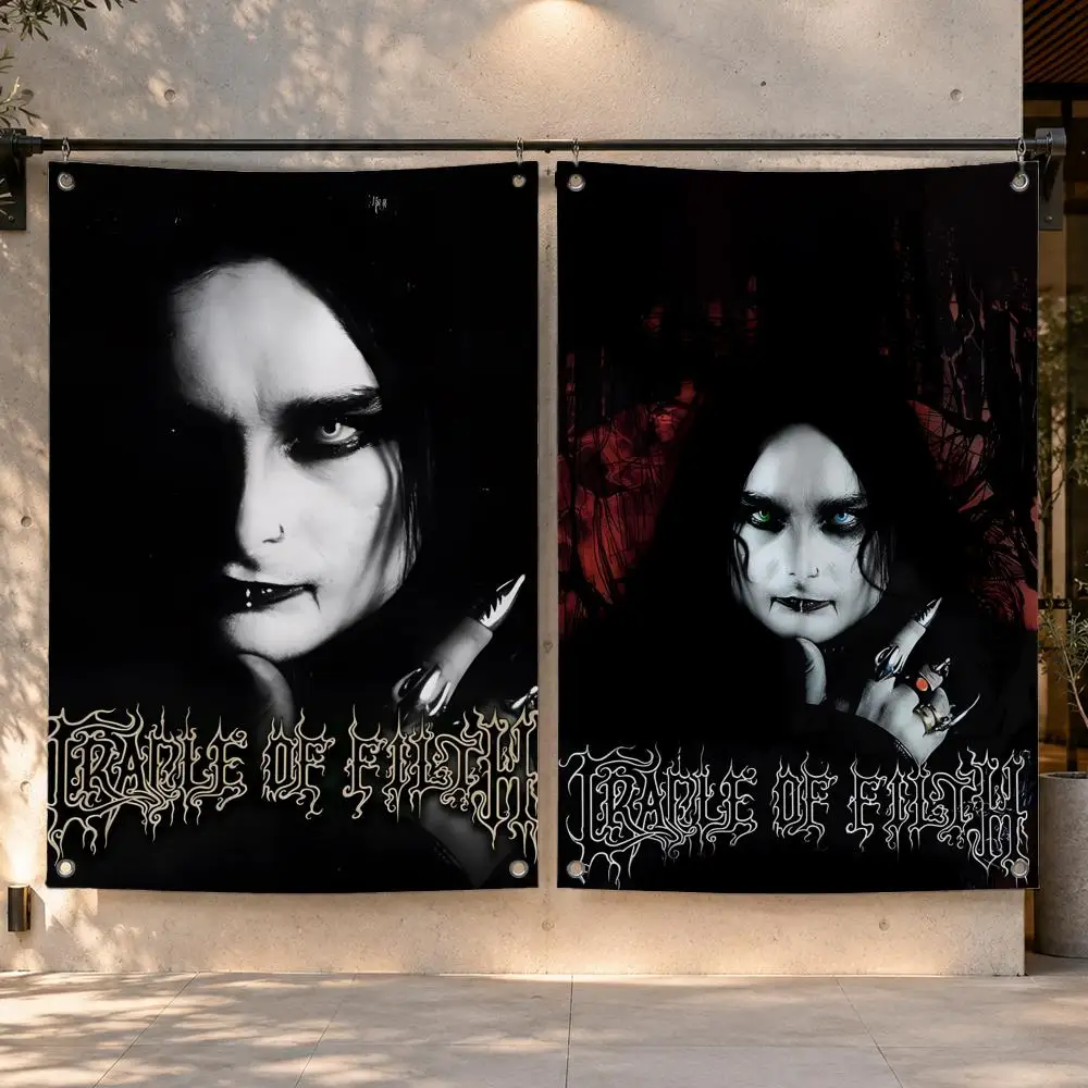 Band Cradle of Filth Flags  Funny Flags for Bedrooms Home Decor Items Outdoor Decors Garage Decoration Flaga