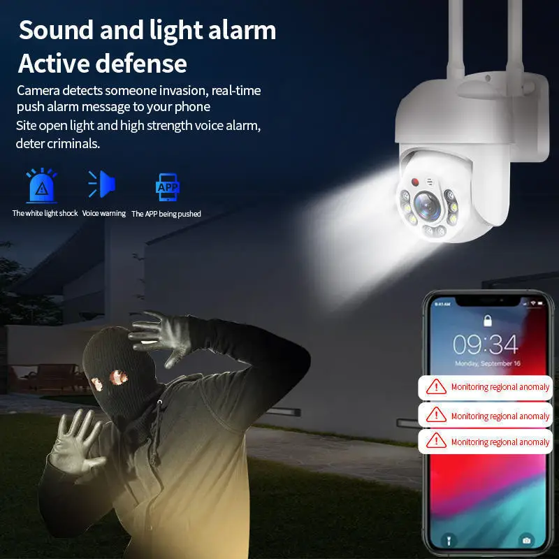 2MP 1080P Ycc365 Plus APP Full Color Wireless PTZ IP Dome Camera AI Humanoid Detection Home Security CCTV Baby Monitor