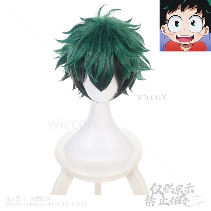 Anime meu midoriya herói izuku academia deku cosplay traje uniforme batalha terno saco peruca conjunto cabelo festa de halloween cos roleplay