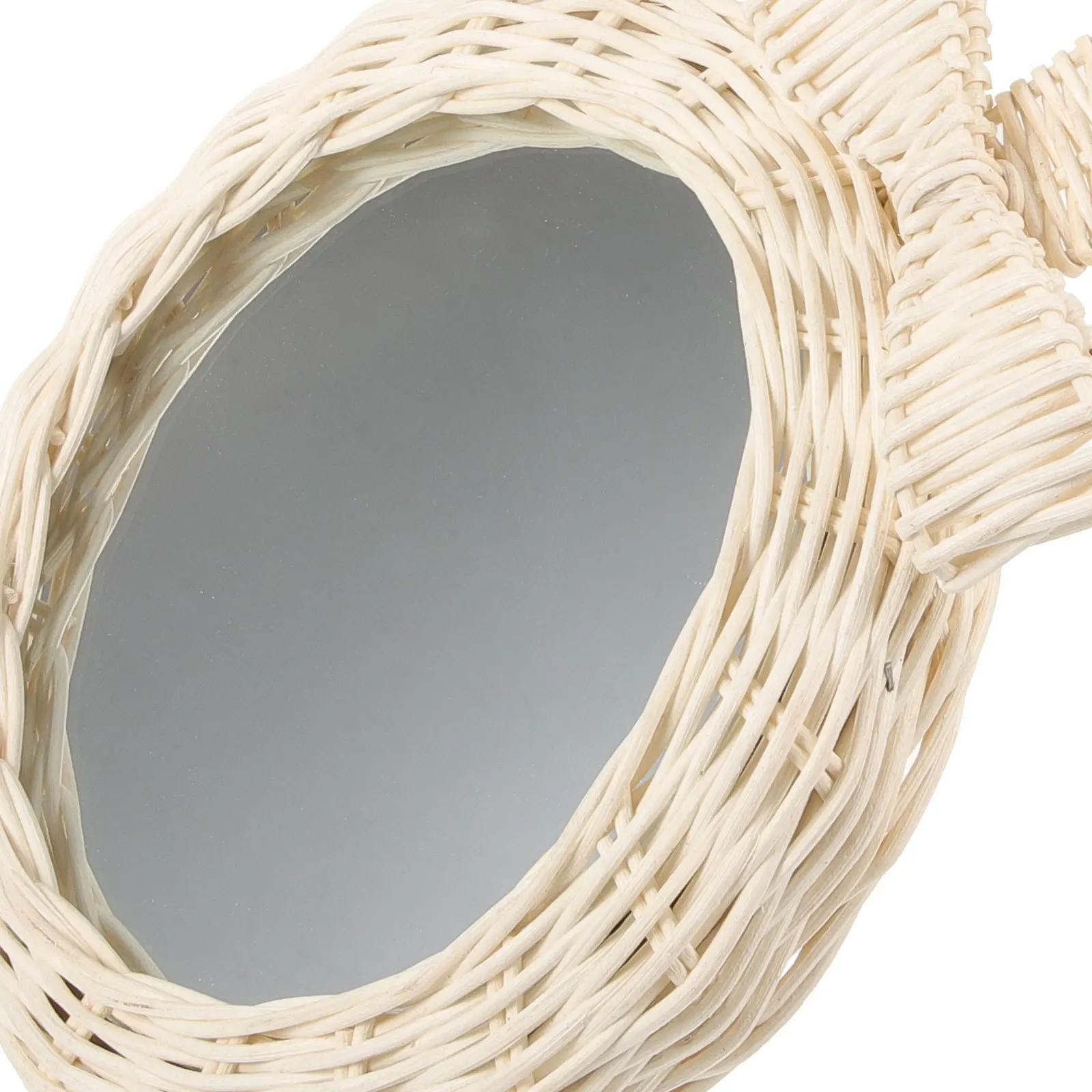 

Rattan Decorative Mirror Hanging Wall Bathroom No Fog Exquisite Multi-function Mirrors for Bedroom