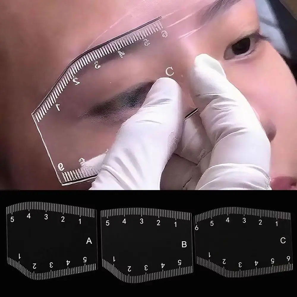 5Pcs Flexible Rulers Brow Shaping Stencil Transparent Reusable Eyebrow Mapping Ruler Multi-Style Precise Shaping