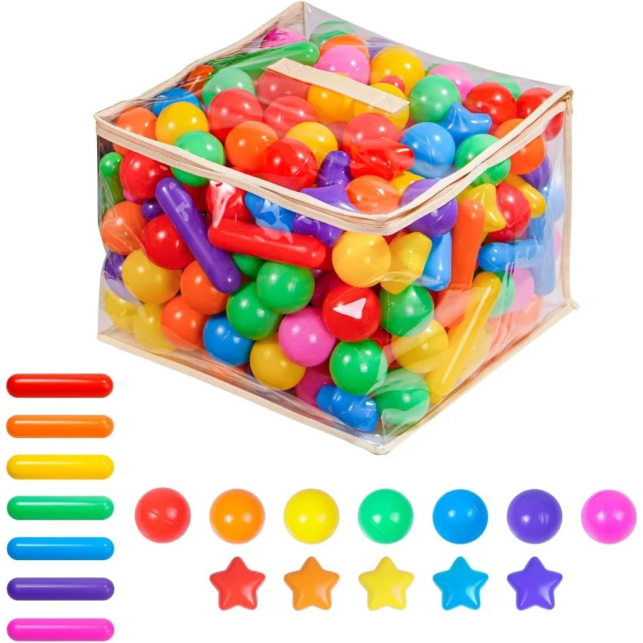Confezione da 100 palline di plastica a prova di schiacciamento senza BPA per tenda, casetta da gioco, festa giocattolo, macaron, colori oceano, 2,15 pollici