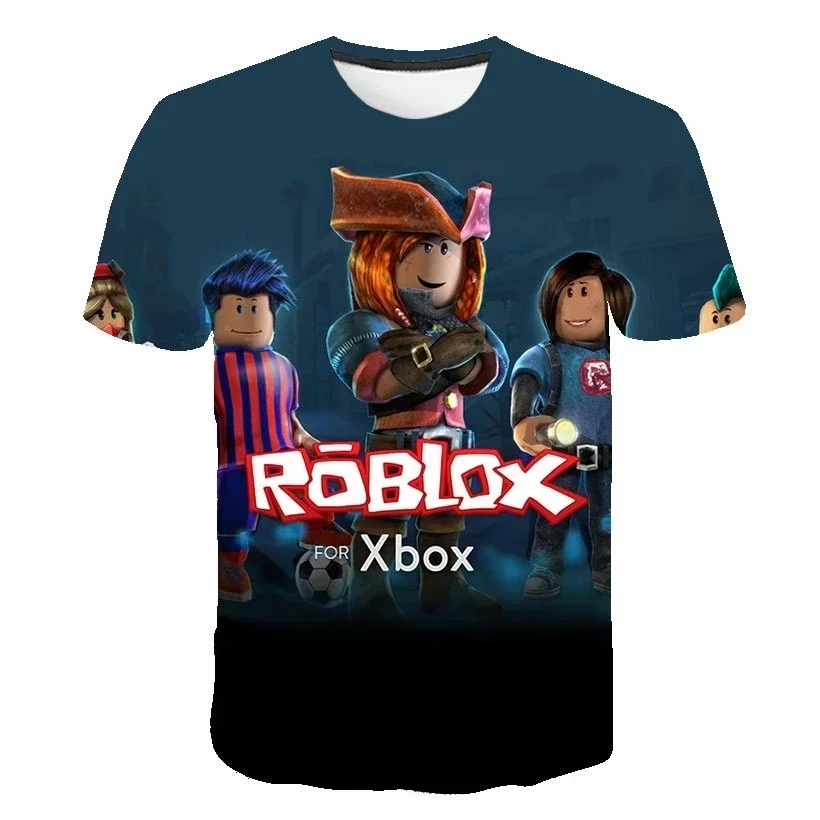 تي شيرت Roblox Game للأطفال، ملابس تنكرية للأطفال، رسوم متحركة بأكمام قصيرة، ملابس شارع كاجوال مطبوعة ثلاثية الأبعاد