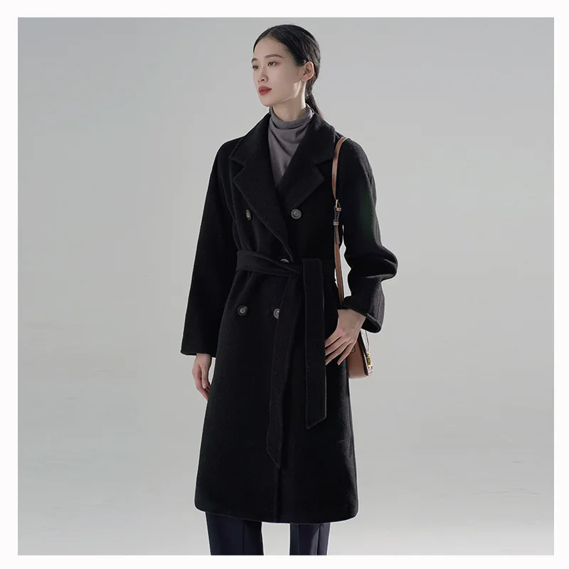 Autumn and winter women's new wool cashmere coat Korean long high-end women's woolen coat