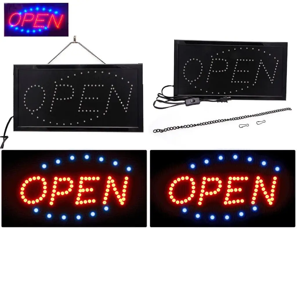

110 В Яркий Анимированный Движущийся Неоновый Светодиодный Знак Бизнес-Магазин Магазин ОТКРЫТ, высокое качество
