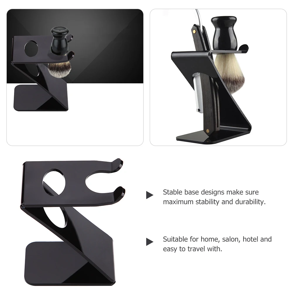 

Razor Stand Brush Holder Acrylic Double Beard Razor Organizer Color Men Beard Organizer Bathroom Travel Manual Compatible