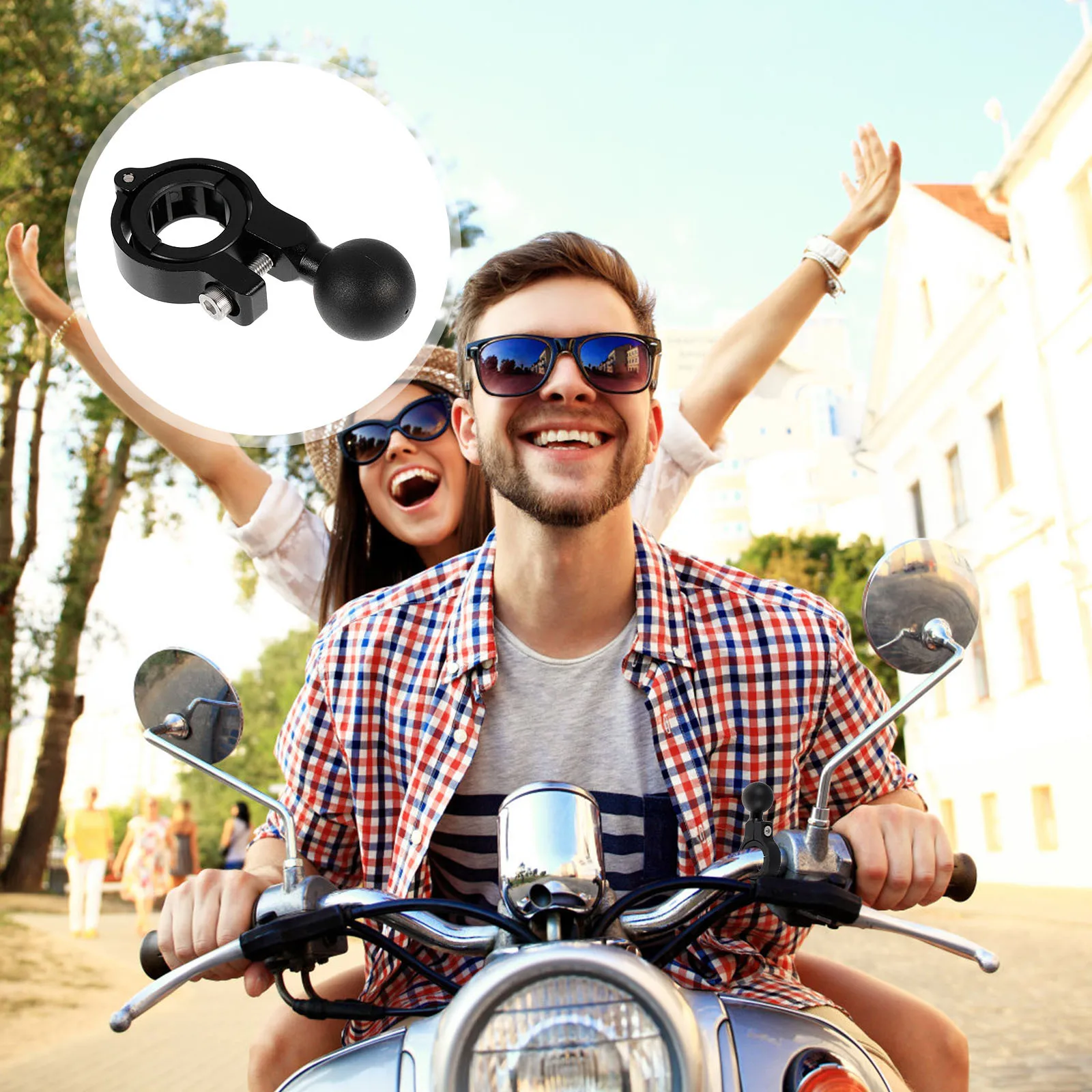 

Ball-Style Mount Base Aluminum Alloy Motorcycle Scooter Handlebars Spherical Adapter Flexible Rotation Super Stable