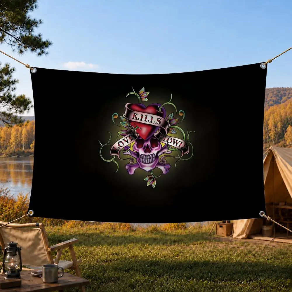 Ed Hardy Vintage Fashion Classic Style Flags Home Yard & Garden Decor Banner - Indoor Outdoor Wall Hanging Flag