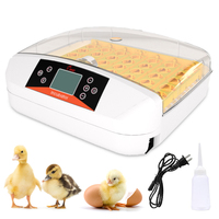 Full Automatic Egg Rolling Hatching Fertilized 42 Chicken Quail Eggs Incubator New Set Built-in LED Candler