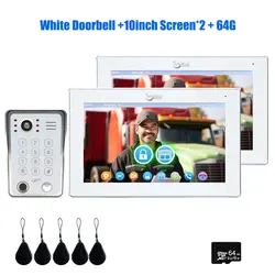 Vingerafdruk 5in1 Unlock Smart Wifi Deur Camera Met Monitor Intercom Voor Thuis Interphone Deurbel Met Rfid Kaart 2 Huishoudens