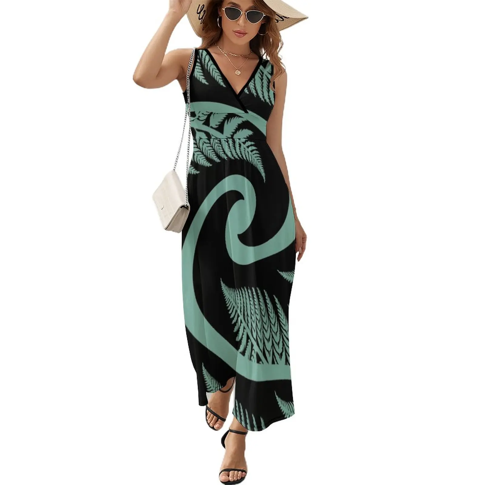 

New Zealand Silver Fern in a KORU Sleeveless Dress summer women's dress 2024 Summer women's clothing
