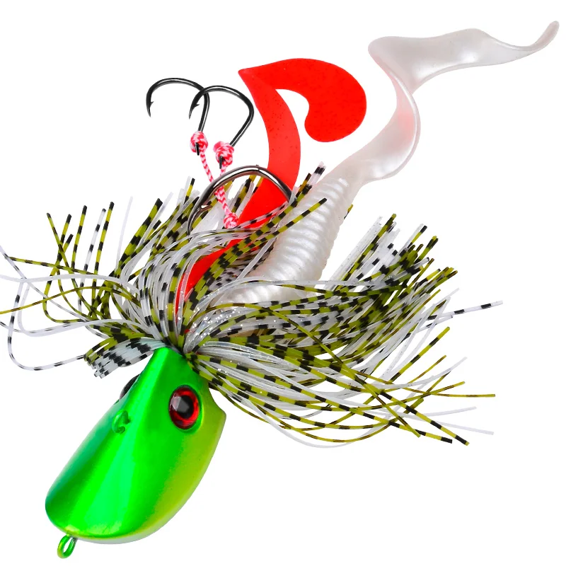 Proberos 1pc appât de tête de gabarits de qualité supérieure avec ensemble de ver souple: hameçons de pêche lestés pour les pêcheurs professionnels-durable