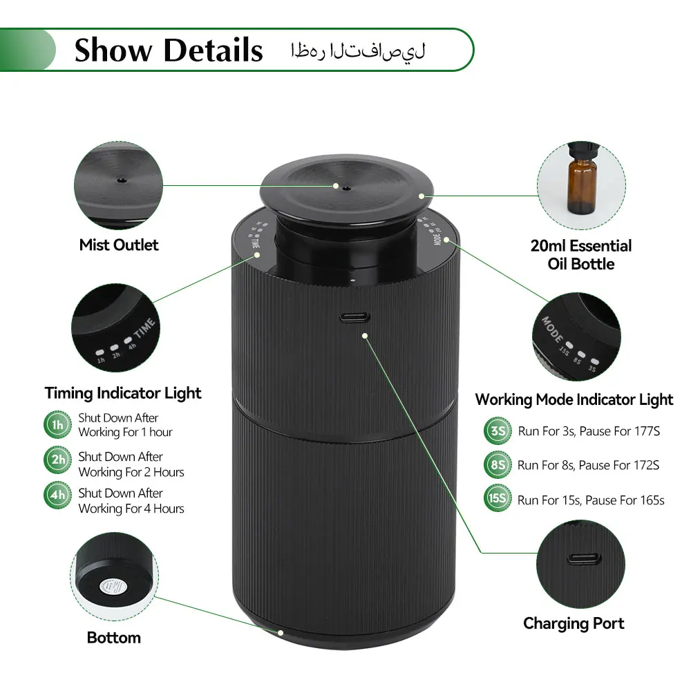 NAMSTE سيارة رائحة الناشر شحن الضروري النفط العطرية الناشر معطّر الهواء العطور سبائك الألومنيوم العطر رذاذ