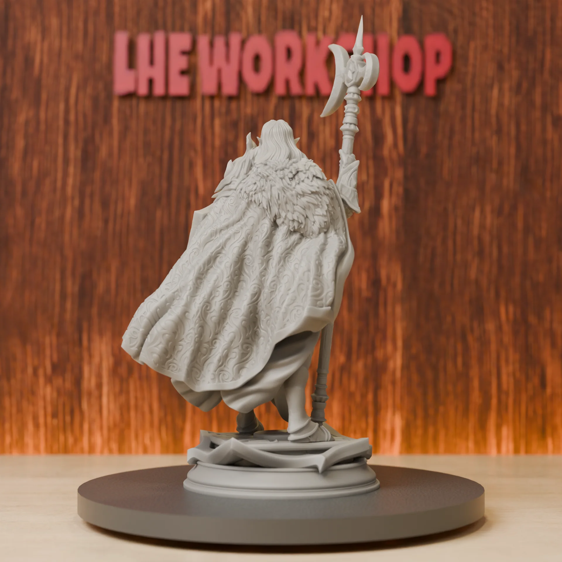 Drow Knight of the Moon Miniatures | 28mm-75mm | Resin 3D Printed DND Pathfinder Mini | Unpainted Grey