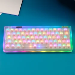KBDiy Low Profile Keycap Set PBT Transparent Toy Keycap for Mechanical Keyboard Gaming 115 Keys MX Switch Horizon DIY Custom RGB