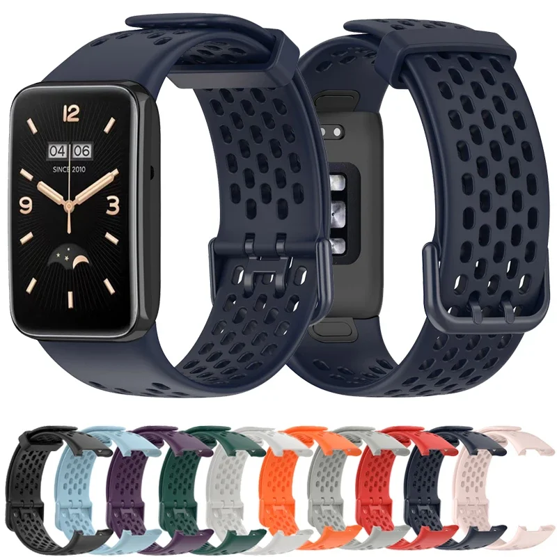 Watch Strap for Xiaomi Mi band 7 pro Breathable Bracelet Sport Silicone Miband7 pro Wrist Replacement Wristband Accessories