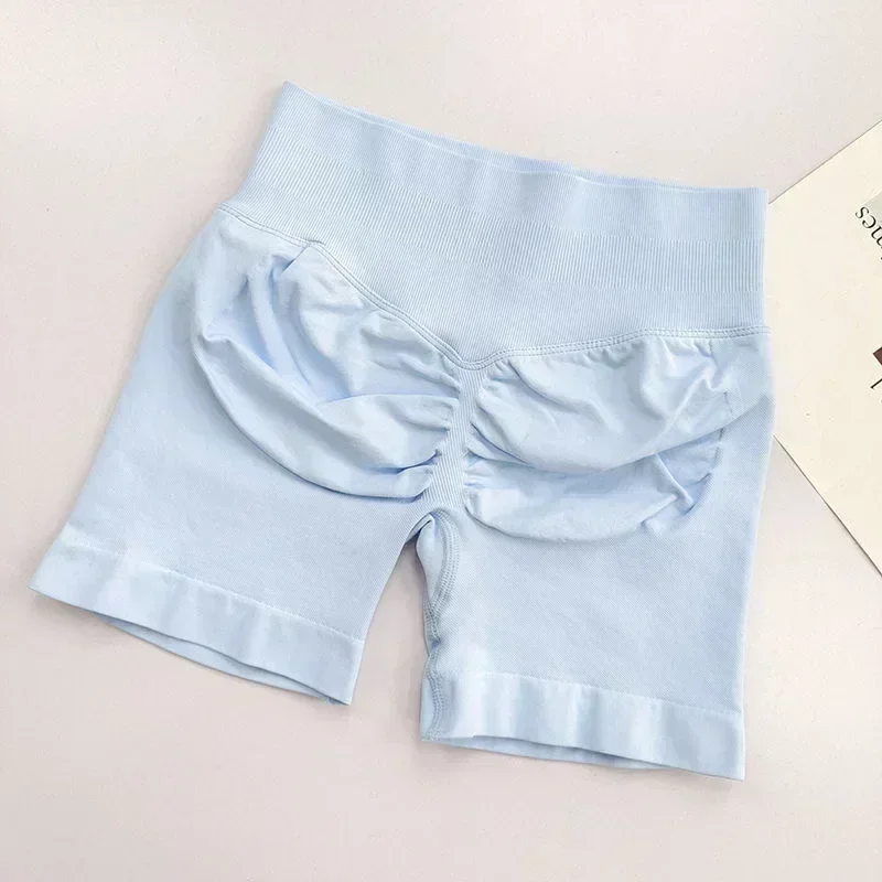 Women's high-waisted yoga pants fitness pants summer new high-elastic fitness training peach hip lift sports three-point shorts