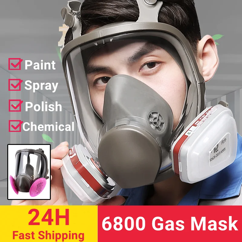 

6800 Gas Security Protection Gas Mask Safety Respirator Dust Gases Painting Spray Filter Full Face Dust Facepiece Respirator