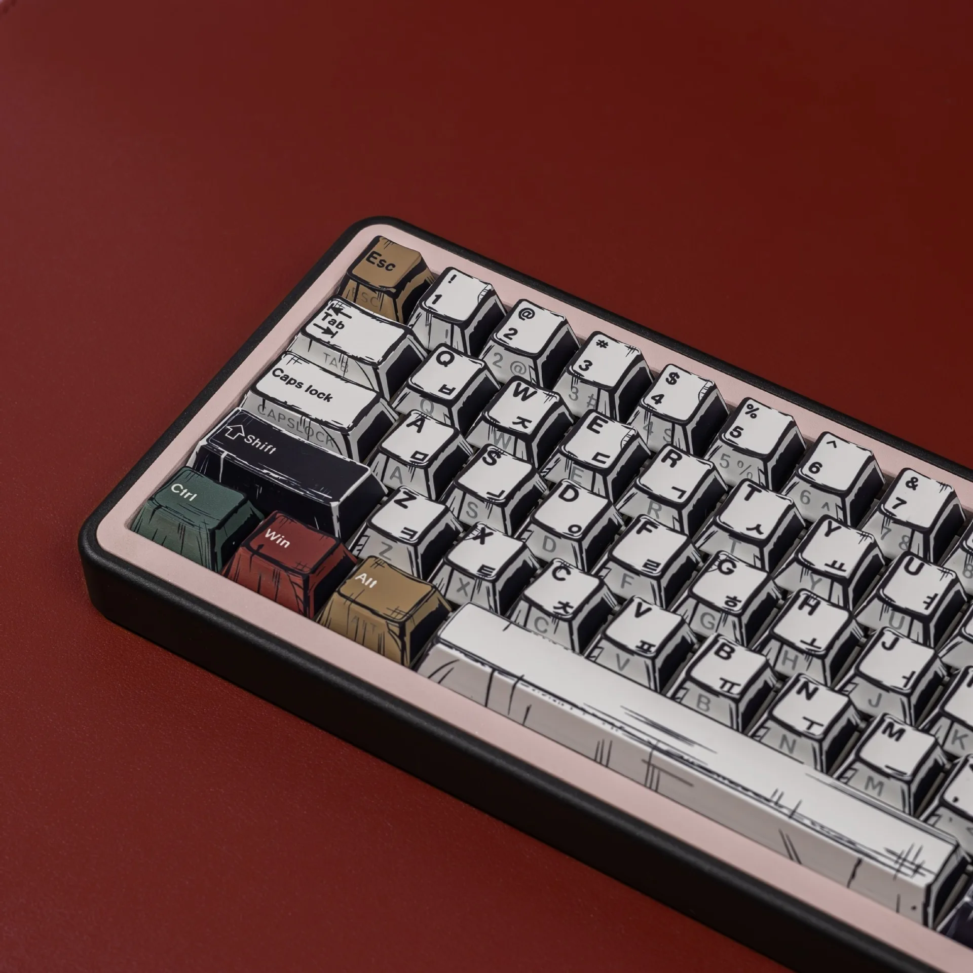 Comic Mechanical Keyboard Keycaps German Korean Spanish French Japanese Russian Arabic Side Printed Cherry Profile PBT Keycap