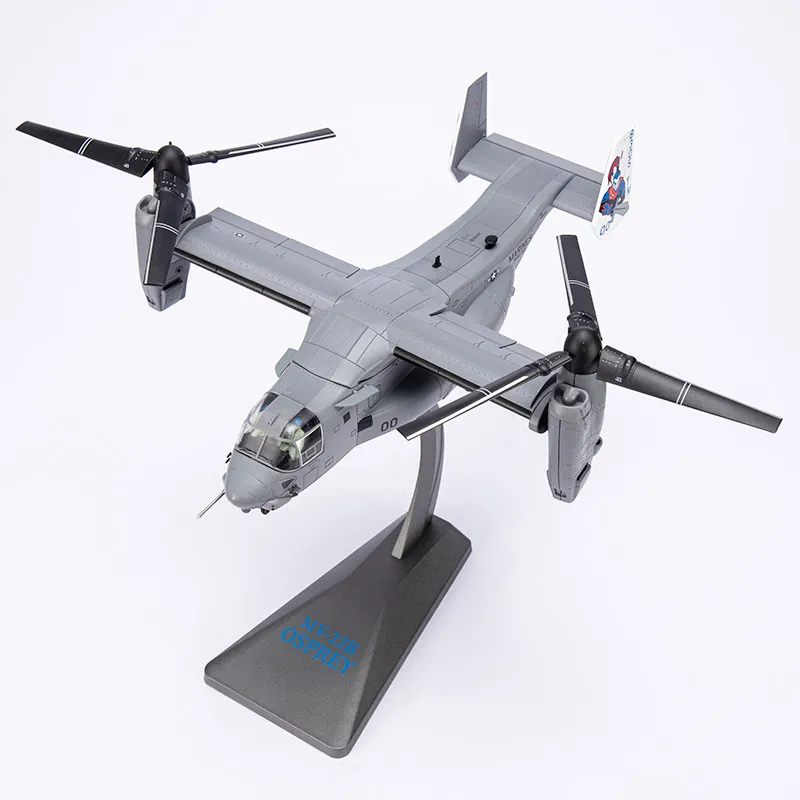 1/144 Diecast Variable Wing Bell V-22 V22 MV-22B Osprey Transport Helicopter Amphibious Metal Plane Aircraft Mode