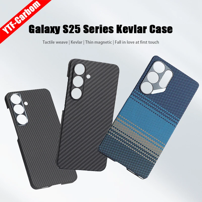 

Чехол из арамидного волокна YTF-Carbon для Samsung Galaxy S25, ультра Magsafe, защита от падения, тонкий дизайн из углеродного волокна, s25Plus