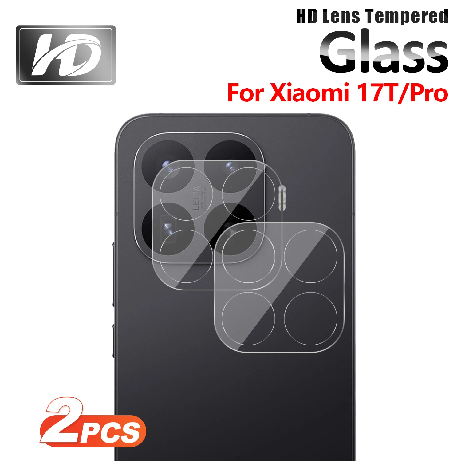 9H HD Clear Tempered Glass Camera Lens Protector For Xiaomi 17T / 17T Pro Anti Scratch Explosion-proof Lens Film 2Pcs