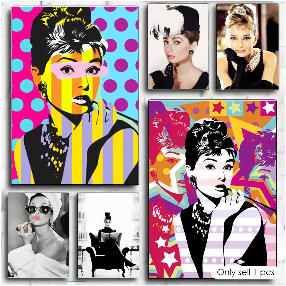 Actress A-Audrey Hepburn Poster Modern PP Paper Wall Art Sticker Minimalist Decorative for Home Wall Decor Gift