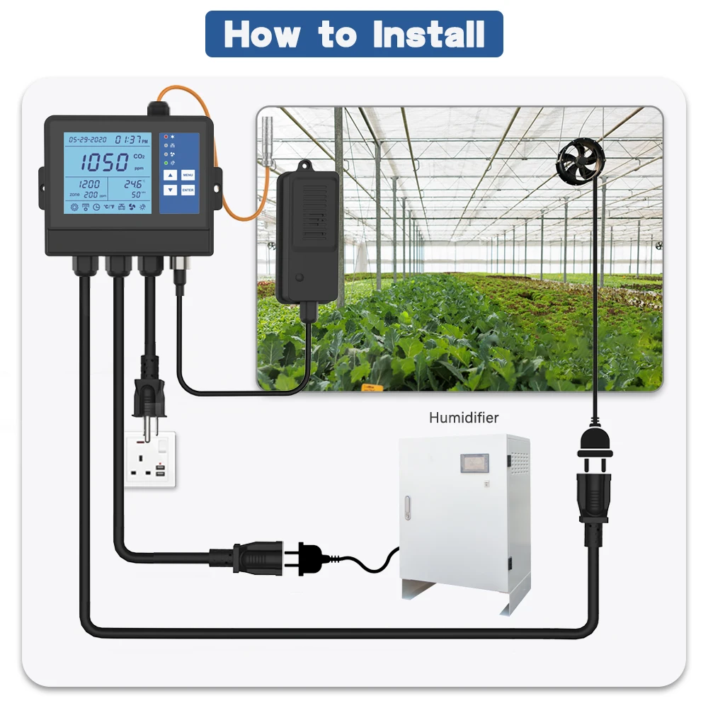 Vegetable cultivation climate controller temperature humidity and co2 controller for mushroom growing ventilation