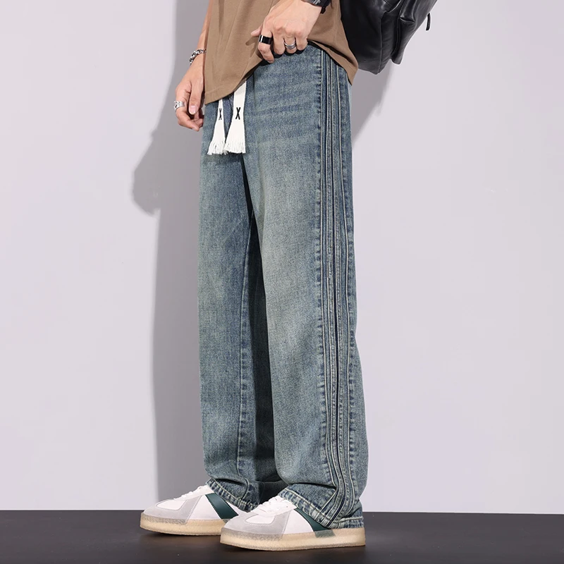 2026 Spring/summer Jeans Men Straight Leg Loose Casual Pants Korean Version Trendy Versatile Trousers
