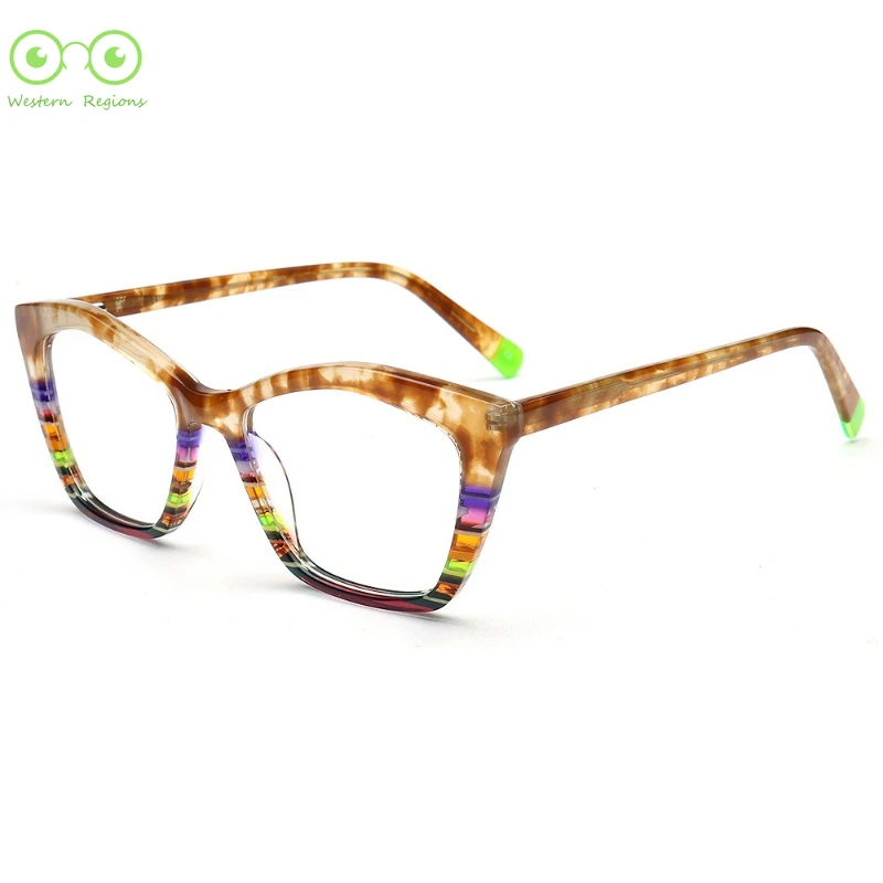 

2026 New Style Fashionable Men Multi-Color Pattern Handcrafted High-Quality Acetate Women Cat-Eye Personalized Eyeglass Frame