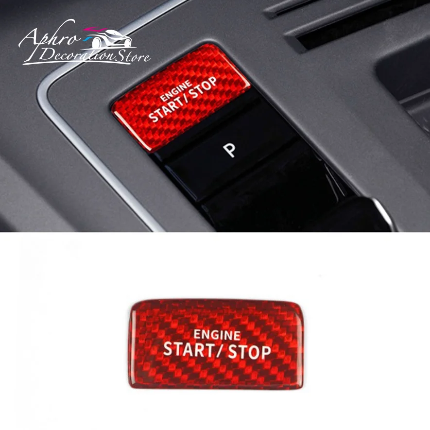 Carbon Fiber Car Engine Start Stop Button Switch Sticker for Volkswagen VW Golf 8 MK8 AT Accessories 2020 2021 2022