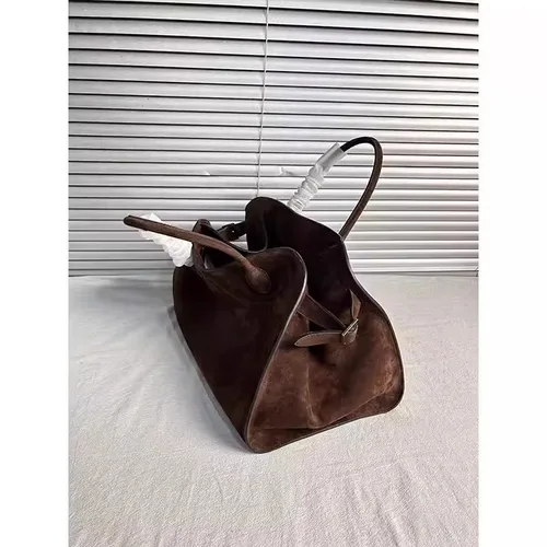 Imagen 2 del producto Bolso de mano de gamuza de lujo para mujer, bolso de hombro de gran capacidad de cuero suave, elegante bolso de viaje de nicho