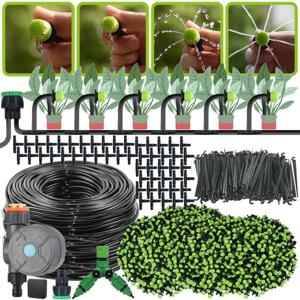 

Sprycle 5-50M Garden Automatic Watering System Kit Micro Drip Irrigation Dripper DIY Potted Bonsai Plant Vegetable Greenhouse