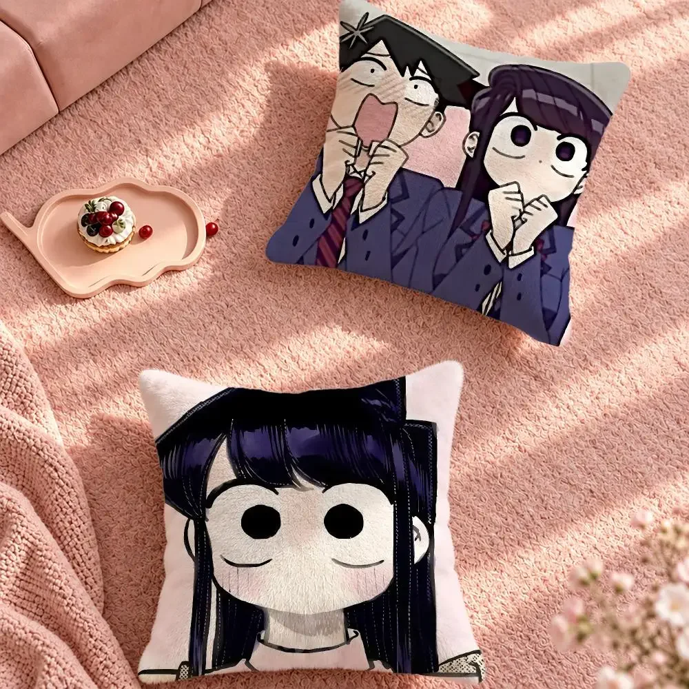 Comedy Komi Can't Communicate Cushion Cover Cute Cartoon Throw Pillow Cover Soft Plush Cushion Cover Sofa Bedroom Home Decor