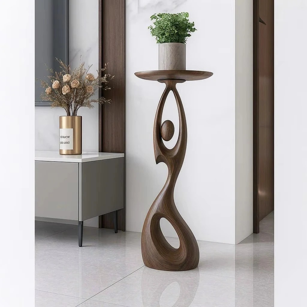 Solid wood side table, modern coffee table stool, living room home decoration furniture, unique footstool