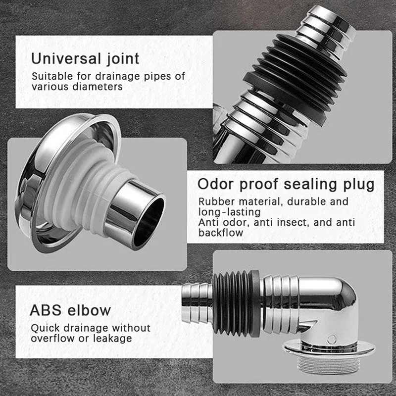 المضادة للرائحة المضادة للفائض مكافحة الحشرات مغسلة غسالة غطاء لبالوعة بالأرضية ثلاثة شق موصل ربط 2in1 الأجهزة #4